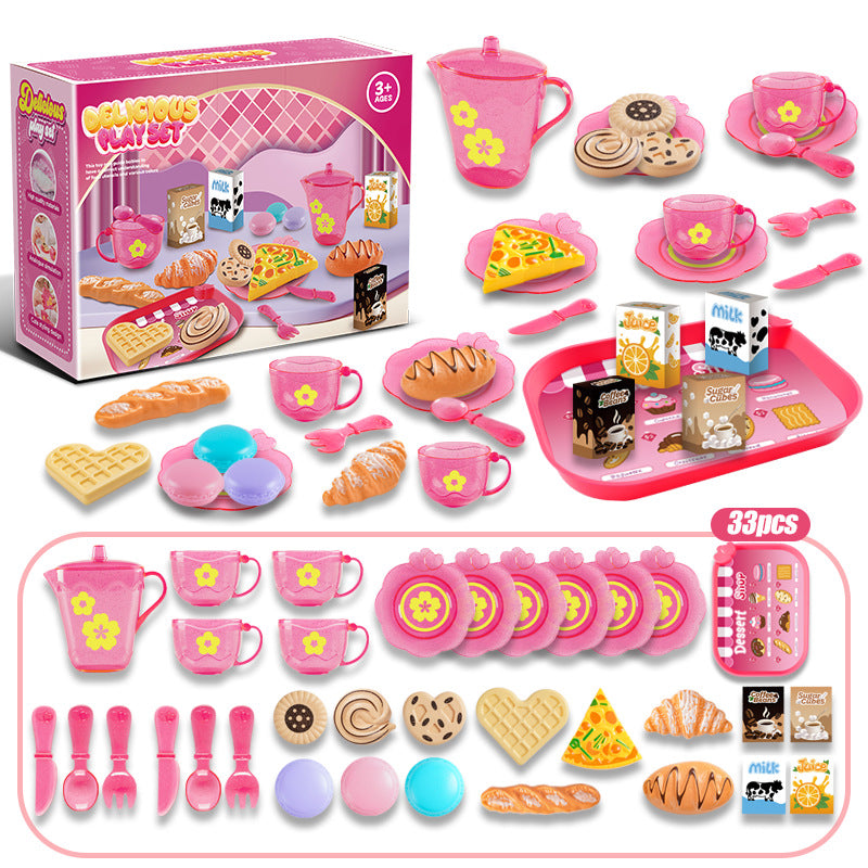 supply of children's play kitchenware set, afternoon tea, dessert, food, bread, cut-and-cut toys, wholesale