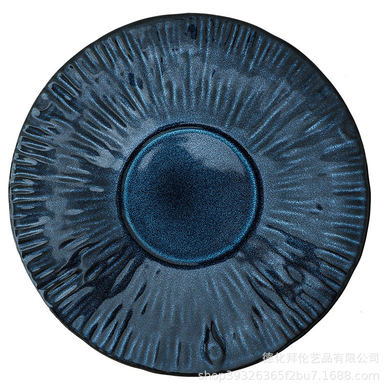 Japanese creative kiln-turned tableware ceramic suit restaurant for home model room stylish ceramic plate for one person to eat