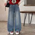 Girls' jeans, wide-leg pants, and straight-leg trousers for older girls - spring/autumn  new styles - hot rhinestone trendy designs for middle school girls