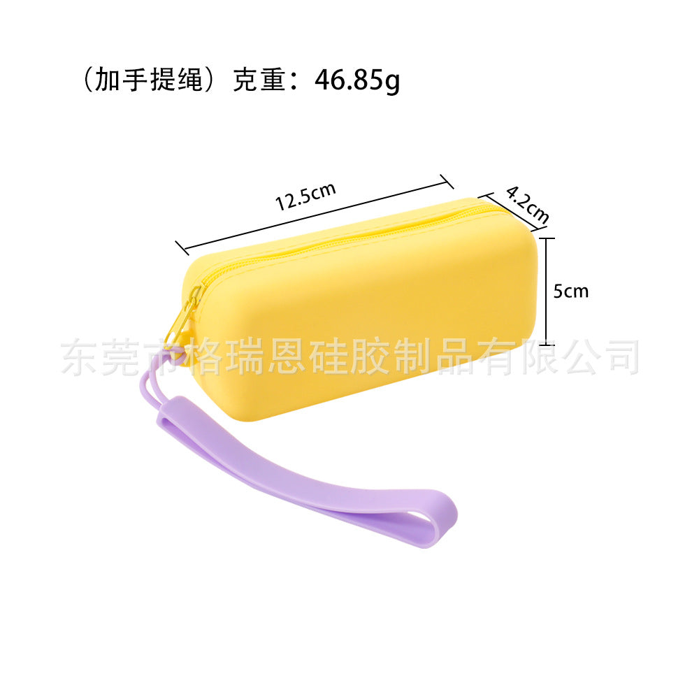 Simple mini portable creative silicone storage bag cosmetic bag portable pencil bag rectangular silicone bag