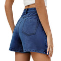 European and american cross-border e-commerce women's summer new arrivals:   washed button-decorated irregular denim skirt pants