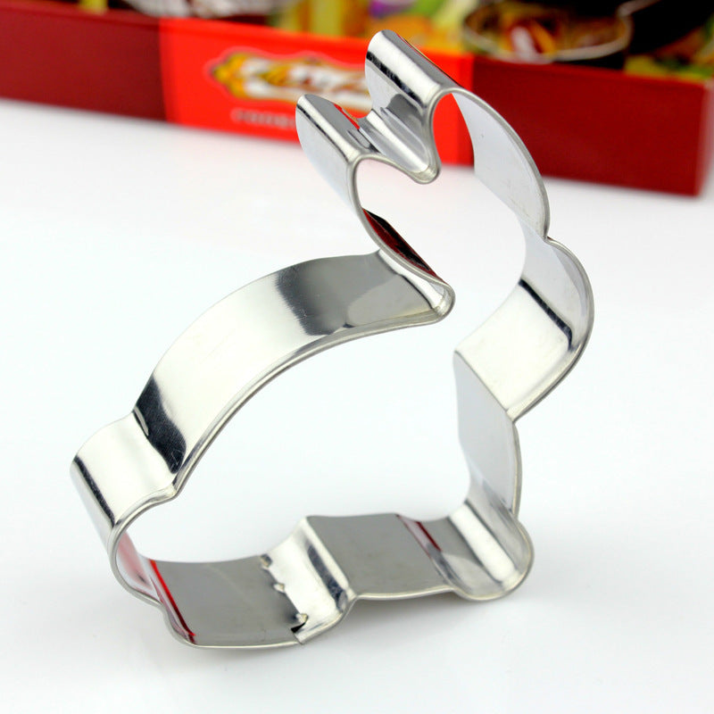 Easter bunny 4-piece set stainless steel cookie cutter color box packaging diy food mold manufacturer in stock