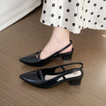 new pointed-toe high heel sandals for women, versatile mary jane chunky heel sandals, open-back low-cut fashionable outdoor sandals
