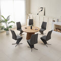 Dining tablessolid wood veneer dining table retractable foldable table accessible luxury restaurant for homemdf round table