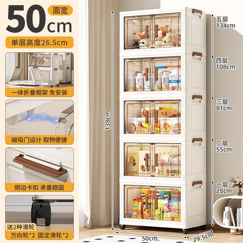 Younai Shelf Household Baby Children's Locker Clothes Toy Organizing Cabinet Free Installation Folding Storage Cabinet