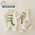 Spring autum baby chinese style double layer long sleeves jumpsuit autumn style male and female baby one-year-old dress 100-day banquet climbing suit