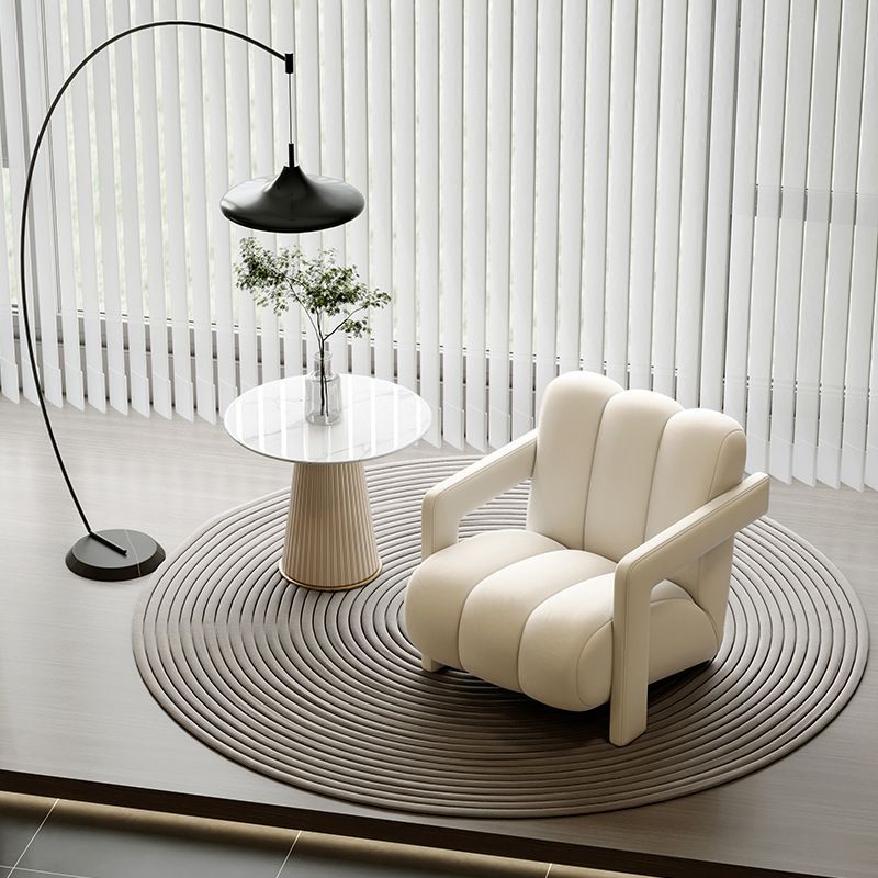 Nordic cream style single sofa living room bedroom balcony lazy chair sofa chair casual table and chair furniture frosted velvet