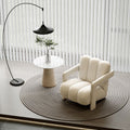 Nordic cream style single sofa living room bedroom balcony lazy chair sofa chair casual table and chair furniture frosted velvet