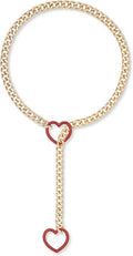 Red love heart and gold chain