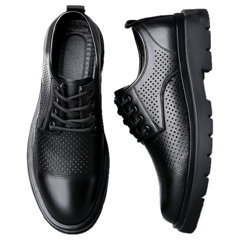 【100% full cowhide leather】new summer 2025 casual hollow-out clogs, soft sole breathable dad shoes