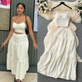 Age-reducing suit women's summer clothing new arrival sling tops shorteasiest for match large swing skirt sweettwo-piece set trendy