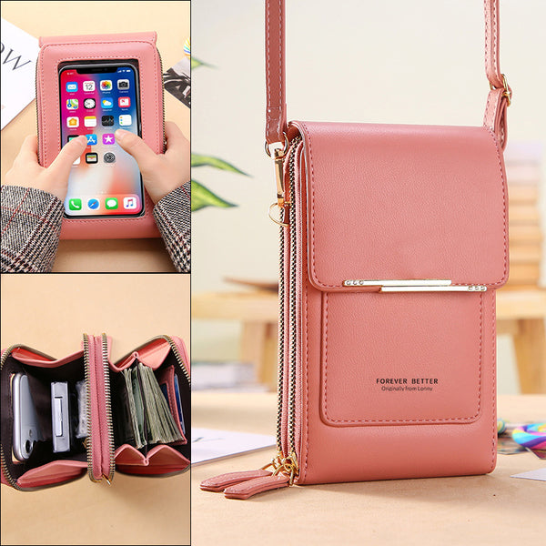 Touch screen mobile phone bag female small crossbody cute small bag containing mobile phone fashion key change bag vertical