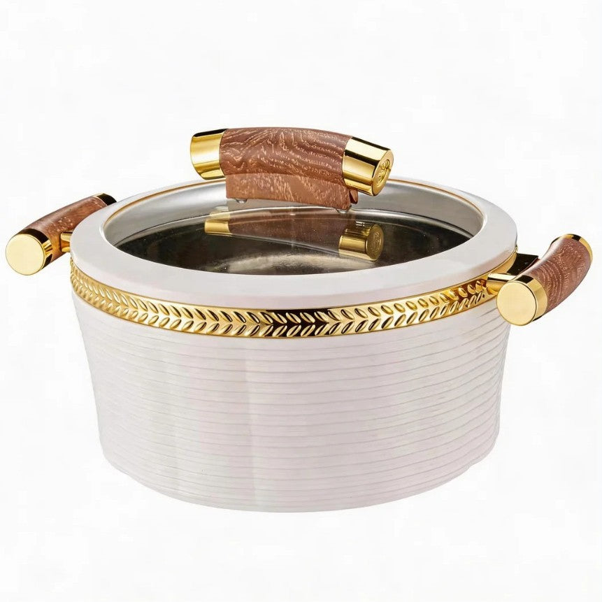 3pcs striped gold edge thermal insulation box 0.8l-2.0l-3.5l food warmer thermal insulation tableware