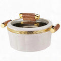 3pcs striped gold edge thermal insulation box 0.8l-2.0l-3.5l food warmer thermal insulation tableware