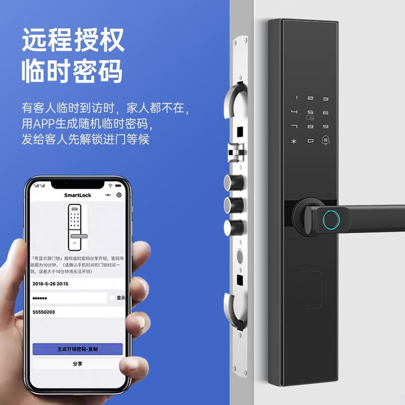 New aluminum alloy waterproof smart fingerprint lock with semiconductor fingerprint recognition, mobile app remote access, and backup key