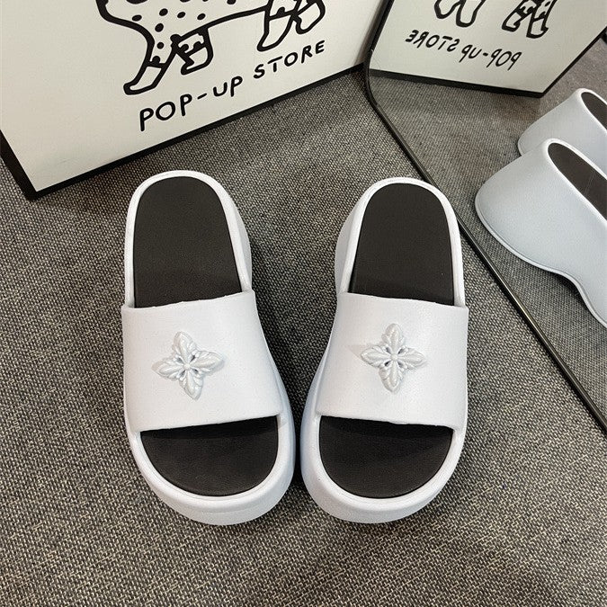 Thick soleplatform shoes slippers for women summer outwearthick sole stepping on shit feeling 2025new arrivalsummerpopular beach sandals