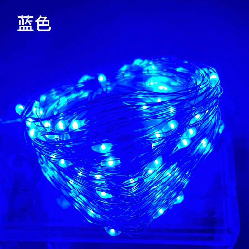 LED copper wire light with small colorful lights Bobo ball battery box copper wire light string Christmas bouquet USB decorative light string