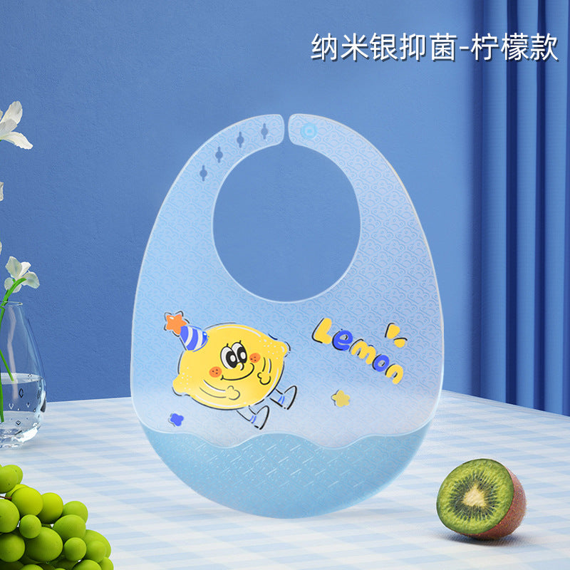 Baby eating bib silicone waterproofsoft bib kids feeding saliva bib baby food supplement bib