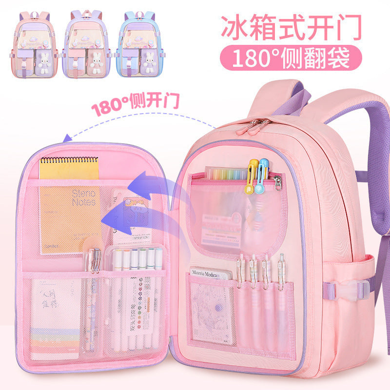 quicksand children's schoolbag for elementary school girls grades 1-3-6 cute princess reducing the burden backpack wholesale