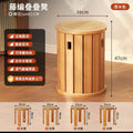 Solid wood stool can be stacked for home living room rattan medieval style shoe changing coffee table round stool stacking stool chinoiserie jenga