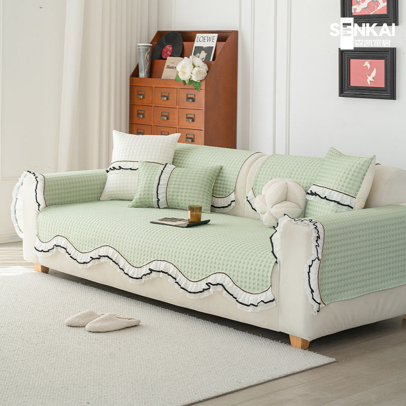 Sofa protective cover Summer sofa cushion Ice silk cold beans Modern simple non-slip mat Multifunctional cover