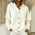 european and american button-down knit hoodie cardigan - new autumn/winter collection - solid color casual fashion women's outerwear