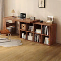 Corner desk bedroom girls computer desk solid wood l-shaped desk bookcase all-in-one corner workstation office table