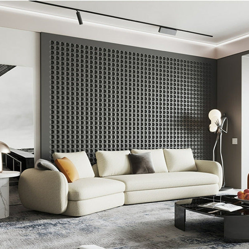 Foshan saint-germain cream style small apartment curved sofa high-end corner teddy velvet fabric sofa living room