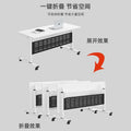 Conference table and chair set - mobile, foldable, splicable, long table with wheels, multifunctional office desk, training table and chair combination