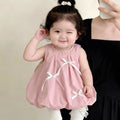 Summer sleeveless sweet romper for baby girls, lightweight outfit for infants and toddlers, elegant first birthday dress, cute bodysuit for outdoor wear