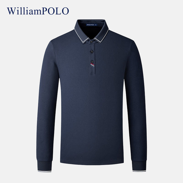 Emperor Paul Long Sleeve Polo Shirt Men's New Long Sleeve T-Shirt Men's Lapel Cotton Men's Top Middle-aged Dad