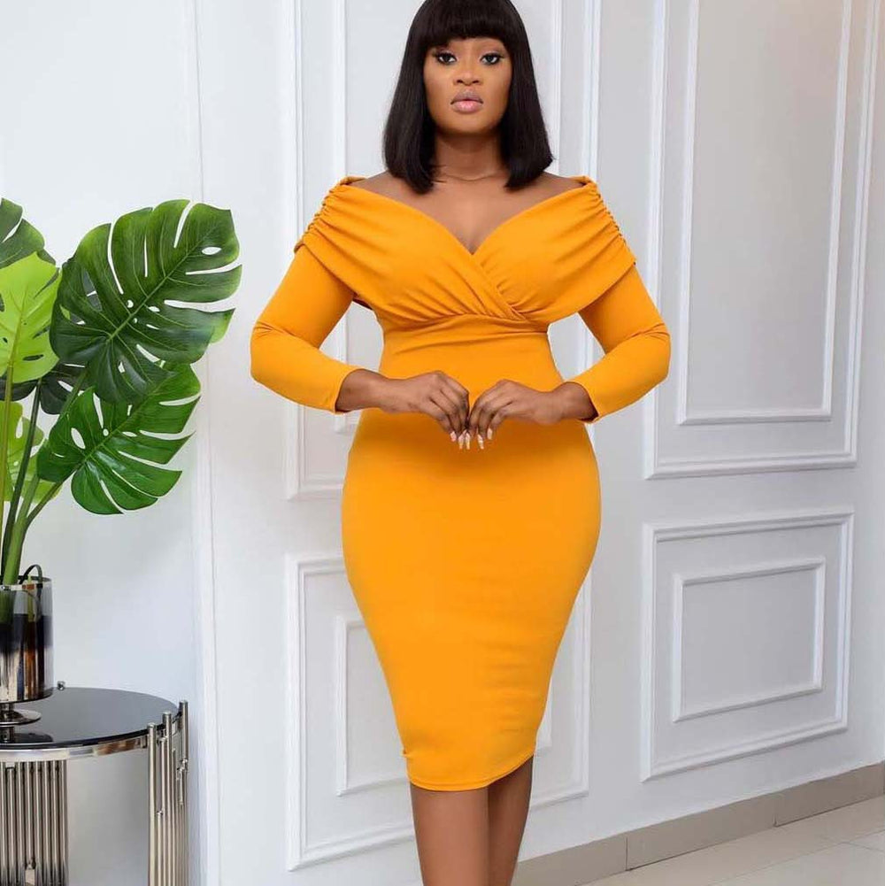 supply of export women's clothing, autumn sexy v-neck pleated dress, plus size african mother's dress, european and american dress