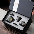High-end zisha tea set - premium business gift, kung fu tea ceremony gift box, complete teapot and teacup set, light luxury style