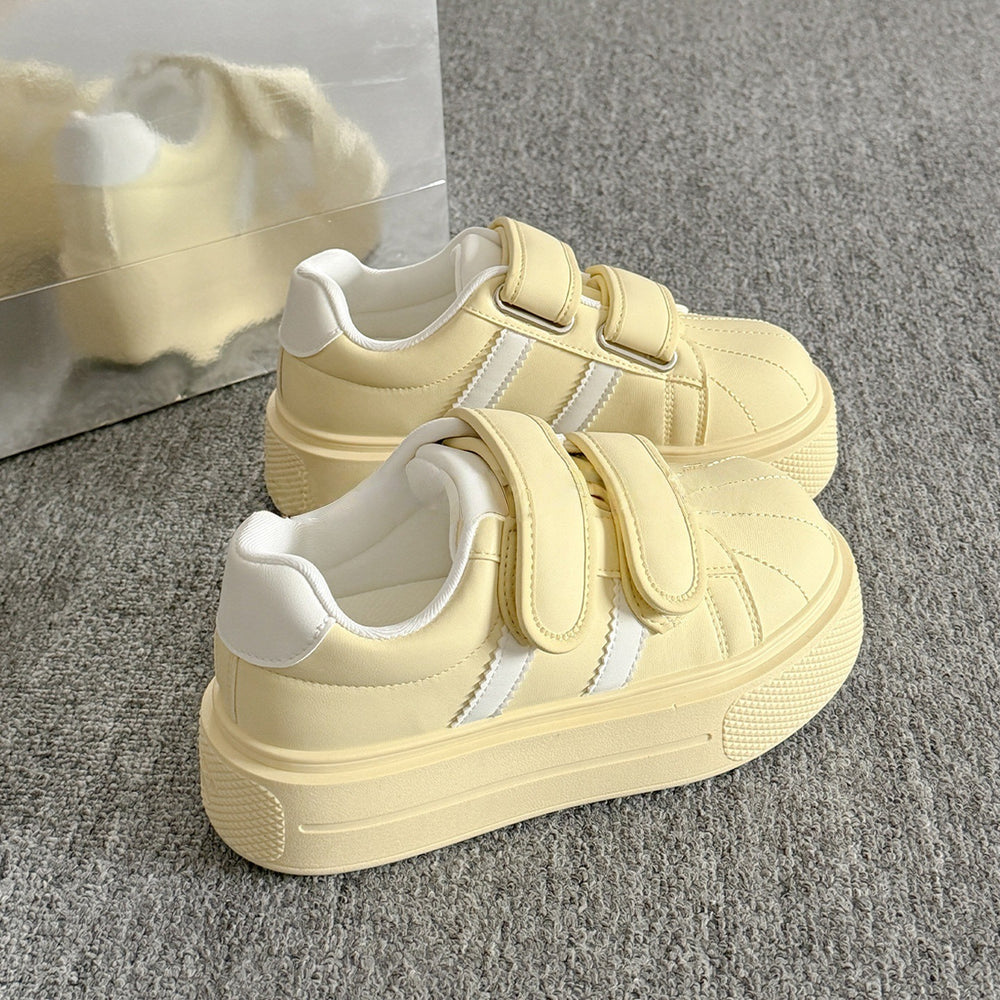 Petitesheightenedthick sole shoes women's 2026 new spring sneakers white shoes student velcro bread shoes