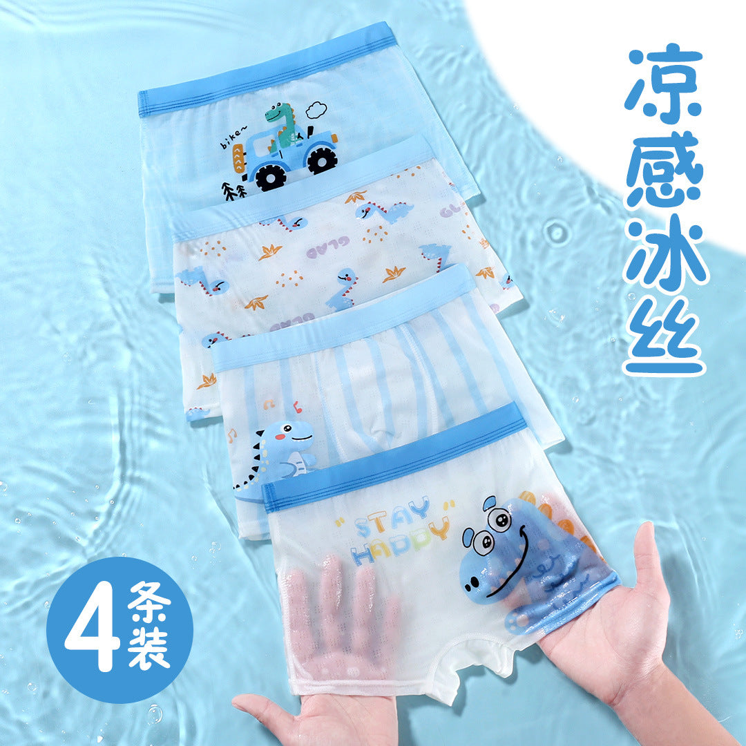 Modal boys underwear summer thin children's flat angle antibacterial crotch boxer shorts boy baby 100% cool