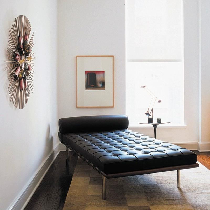Barcelona couch: minimalist living room recliner - modern genuine leather accent chair