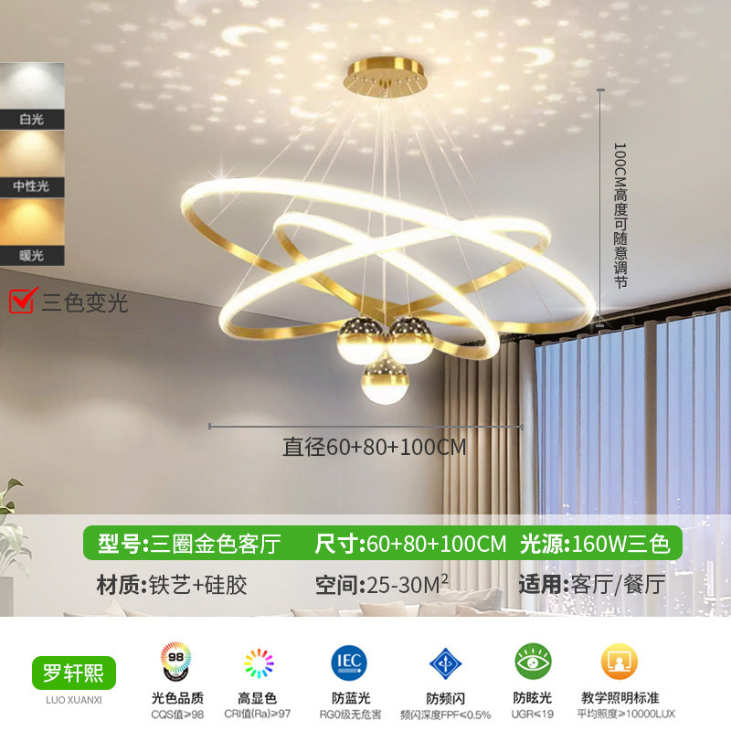 Living room chandelier crystal gypsy fish line lamp restaurant bed and breakfast lighting simple modern Nordic chandelier