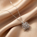popular copper inlaid zirconium dandelion necklace for women, accessible luxury, niche, versatile, simple and exquisite, new clavicle chain set