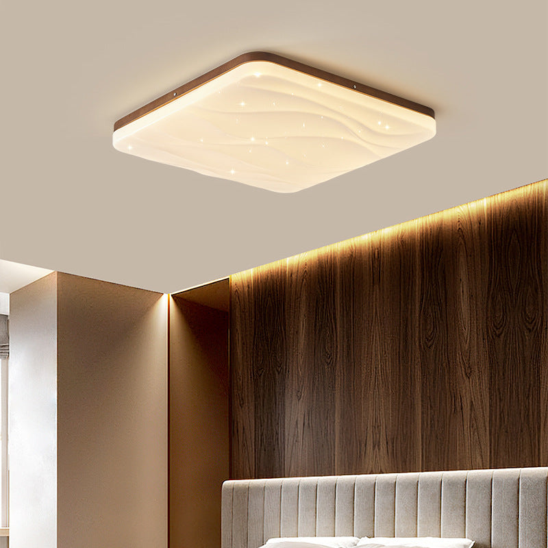New Chinese ceiling light, living room main light, solid wood ultra-thin walnut medium and ancient style retro bedroom whole house lighting package