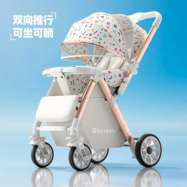 Baby stroller can sit and lie down, high landscape lightweight folding two-way stroller, children's stroller, baby walking artifact