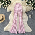 Retrohigh waistlooseeasiest for matchpolka dot slightly flared pants for women summer lazy style slimming lookslimming lookcasualpantsk-style
