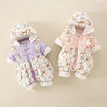 Newborn infant baby girl onesie - newborn to first birthday, thickened, faux two-piece outerwear, super cute romper, trendy swaddle
