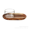 Ins-style acacia wood tray water cup set - perfect for snacks, afternoon tea, or solo dining. creative solid wood serving platter