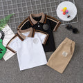 summer children's clothing: kids' short-sleeve polo shirt + t-shirt shorts 2-piece set, trendy wholesale for toddlers and young children