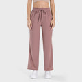 Luxtrenew arrival flesh-covering slimming lookhigh waistcasual sweatpants women's elastic drawstring waiststraight-leg pants dss077