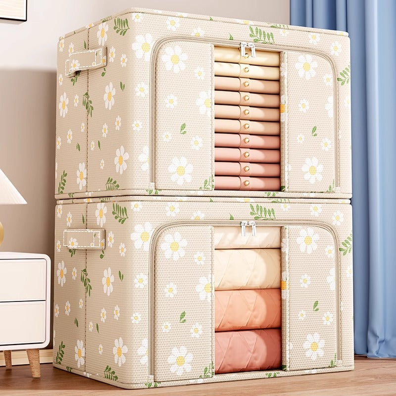 Oxford cloth clothes storage box Fabric home wardrobe clothing quilt sorting box Foldable storage box artifact