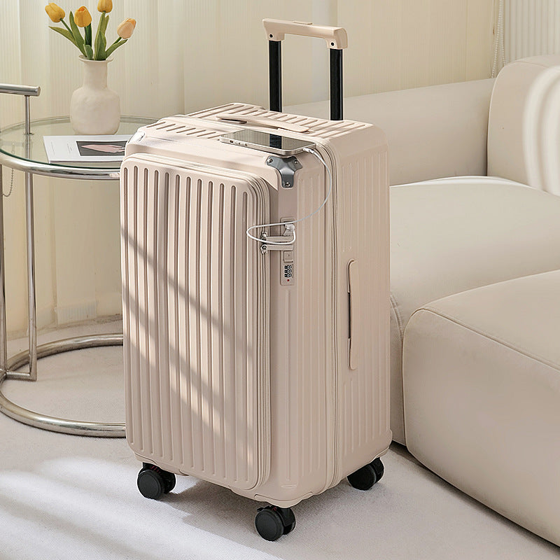 New side-open large-capacity suitcase, female password trolley case, male 20-inch 5-wheel suitcase, 32 expandable suitcase.