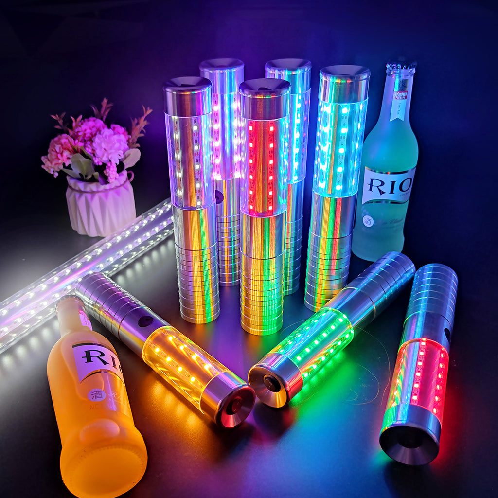 Cross-border led charging luminous flash stick bar KTV handheld flash stick wine extended atmosphere champagne stick wholesale