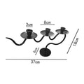 European retro minimalist wavy iron candle holder with electronic candles for a romantic ambiance in living room or dining table