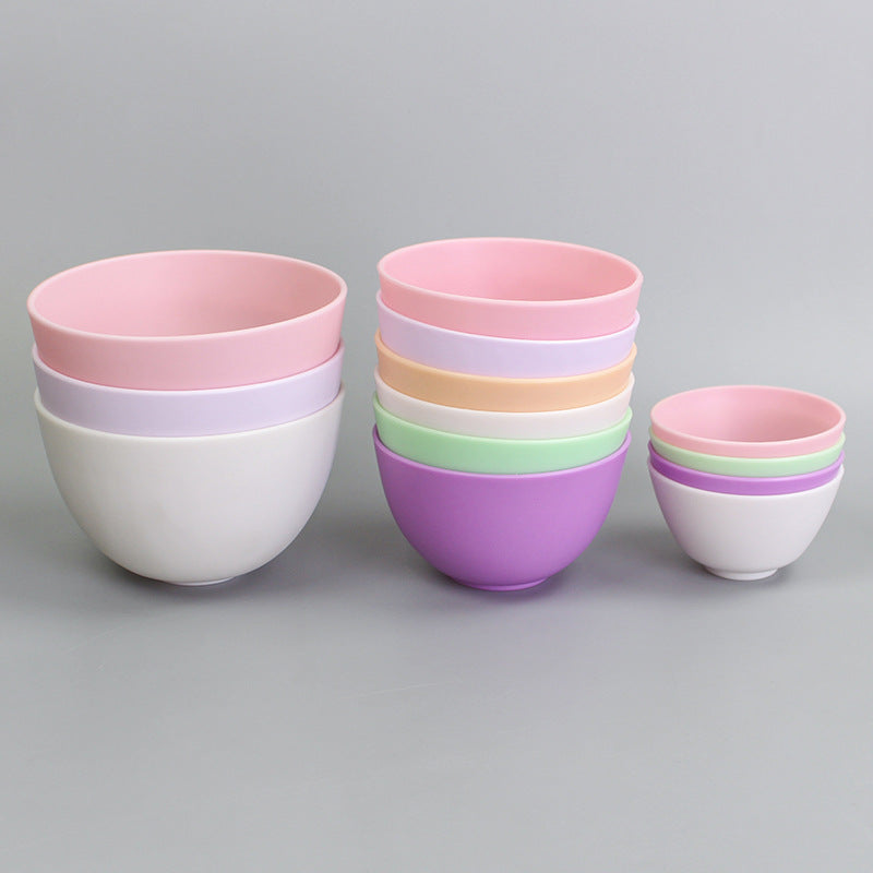Beauty mask tool imitation silicone bowl mask bowl soft plastic bowl large, medium and small tpr material soft glue mask bowl